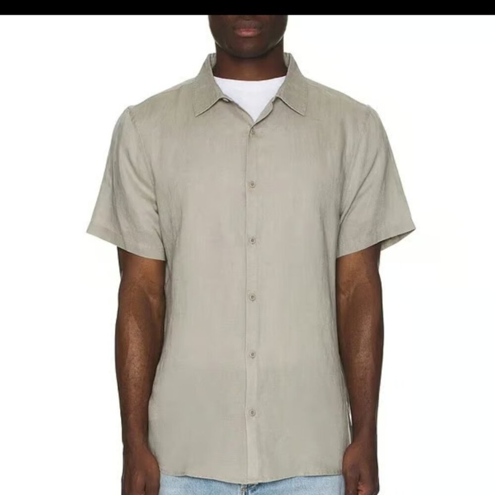 Onia Jack Air Linen Shirt Short Sleeve Size Small - Color Cashew - New With Tags